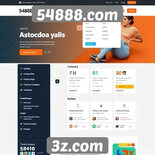 Análise da interface do site 54888.com